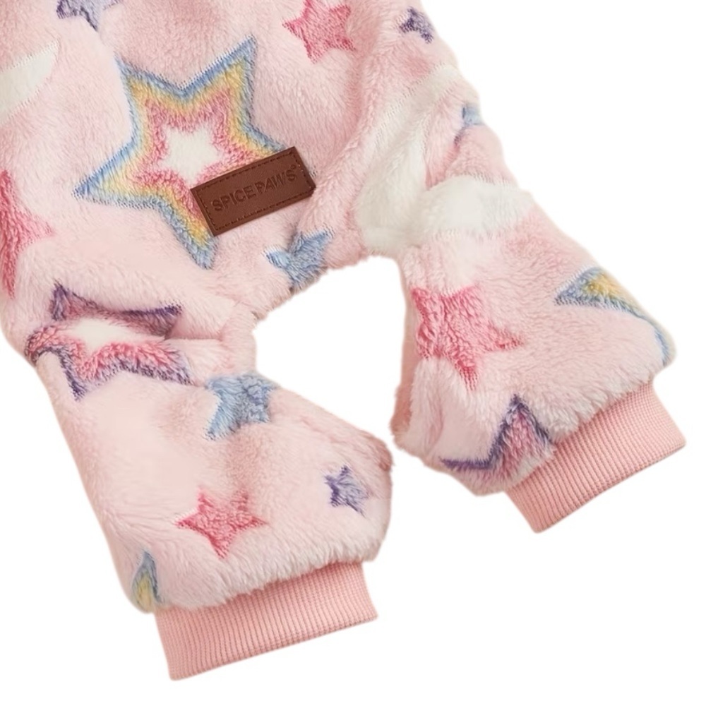 ULTRA SOFT STAR PATTERNED DOG ONSIE IN PINK - BRAND NEW - Picture 4 of 7